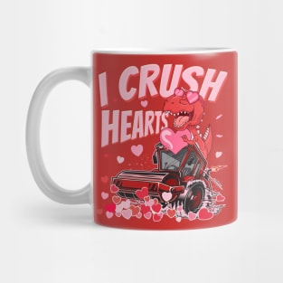 I'm Ready To Crush Hearts Monster Truck T-Rex Valentines Mug